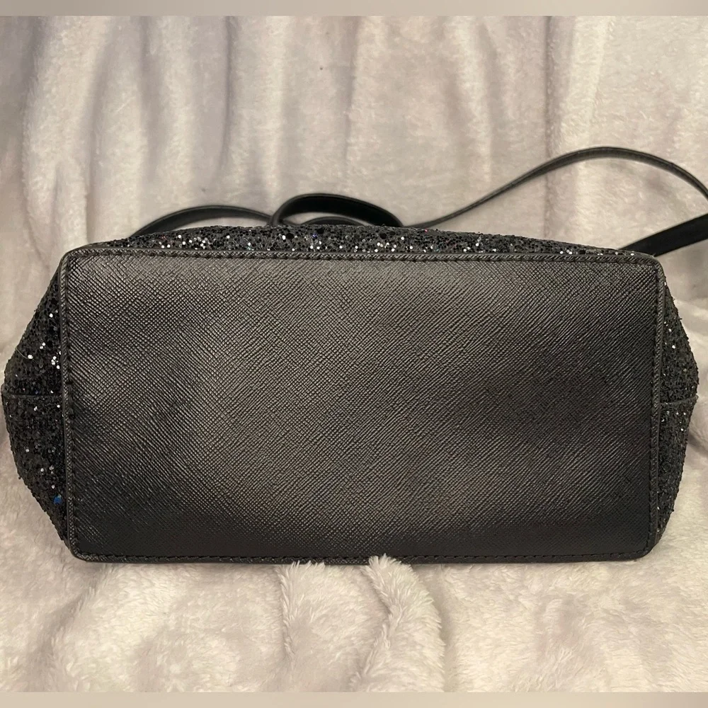 Kate Spade Black Glitter Crossbody Bag Two Way with Gold Hardware EUC - Picture 8 of 16